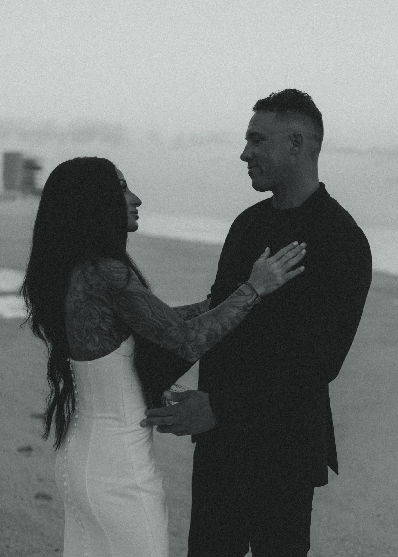 Chad and Alyssa McCloud together on the beach